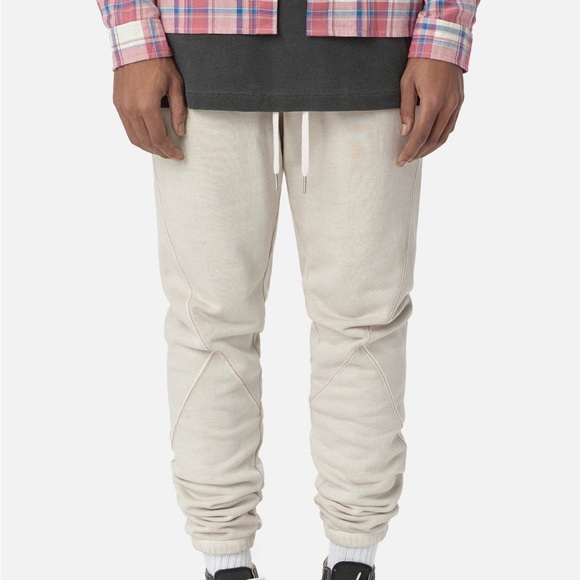 JOHN ELLIOT Men’s Loose Stitch Beige Joggers Sweats - Picture 3 of 13